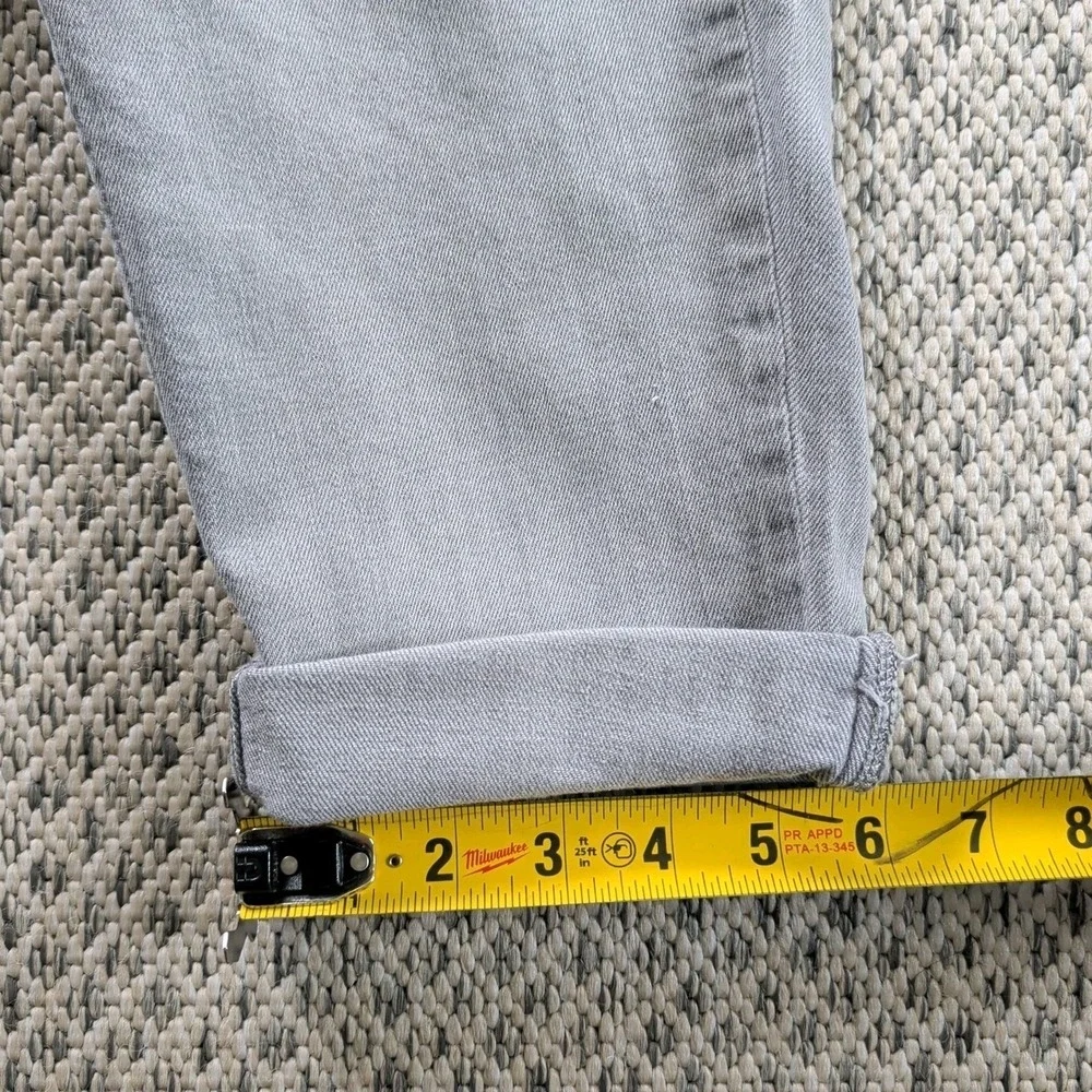 &Denim Skinny Cutoff Jorts Gray Distressed Long Shorts Y2K‎ Grunge Punk